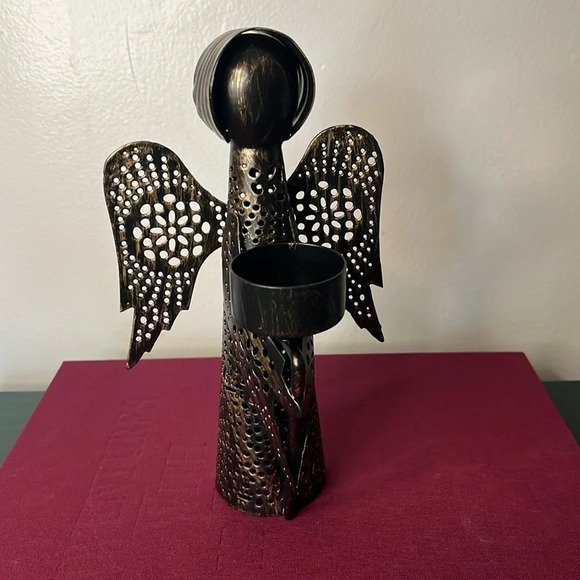 Other - Handmade Antiqued Bronze Tea Light Candle Holder